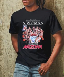 Official Never Underestimate A Woman Who Understands Basketball And Loves Arizona Wildcats Men’s Basketball Signatures Shirt