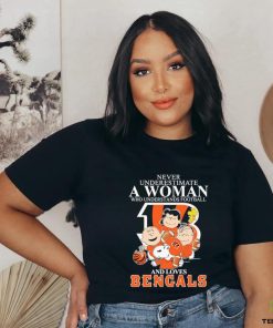 Official Never Underestimate A Woman Who Understands Football And Loves Bengals Mix Snoopy Peanuts Shirt