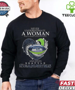 Official Never Underestimate A Woman Who Understands Football And Loves Seattle Seahawks Diamond Heart Shirt