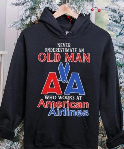 Official Never Underestimate An Old Man Who Works At American Airlines Logo Shirt