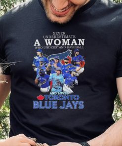 Official Never underestimate a Woman who understands football and loves Toronto Blue Jays signatures shirt