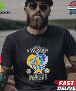 Official Never underestimate a woman who understands basketball and love Indiana Pacers diamond heart mascot 2025 T shirt
