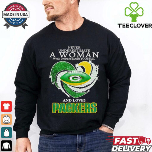 Official Never underestimate a woman who understands football and loves Packers shirt