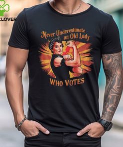 Official Never underestimate an old lady who votes polka dot headband T shirt 1 Official Never underestimate an old lady who votes polka dot headband T shirt