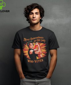 Official Never underestimate an old lady who votes polka dot headband T shirt 2 Official Never underestimate an old lady who votes polka dot headband T shirt
