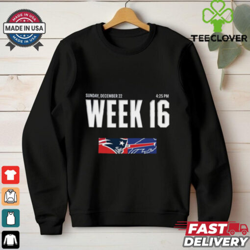 Official New England Patriots At Buffalo Bills Week 16 Sunday December 22 t shirt