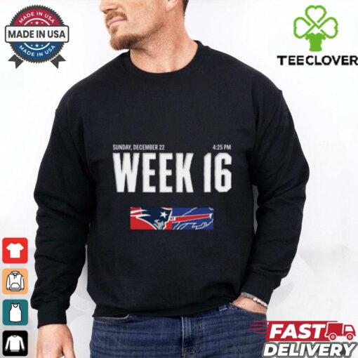 Official New England Patriots At Buffalo Bills Week 16 Sunday December 22 t shirt