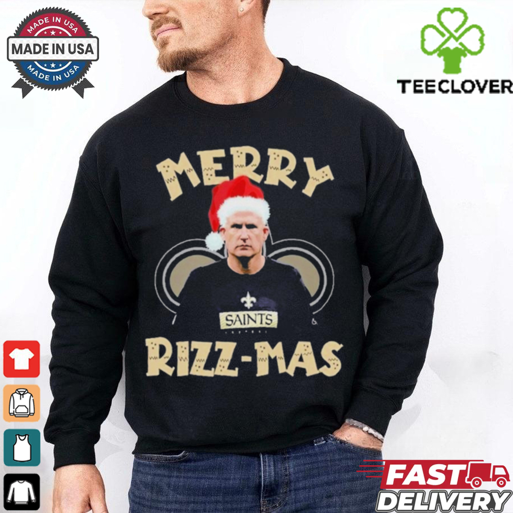 Official New Orleans Saints Happy Rizz Mas T Shirt Official New Orleans Saints Happy Rizz Mas T Shirt