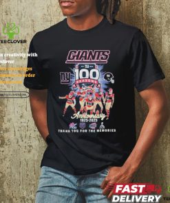 Official New York Giants 100 Seasons Anniversary 1925 2025 Thank You For The Memories T Shirt