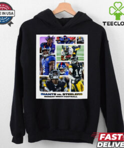 Official New York Giants Vs. Pittsburgh Steelers Monday Night Football A Battle Between Two Of The Best Young Receivers In The League Poster t shirt 2 Official New York Giants Vs. Pittsburgh Steelers Monday Night Football A Battle Between Two Of The Best Young Receivers In The League Poster t shirt