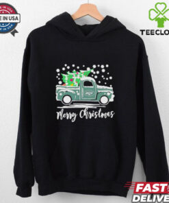 Official New York Jets Logo Truck and Tree Merry Christmas Shirt