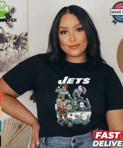 Official New York Jets NFL Horror Characters Movie Hippie Halloween Shirt