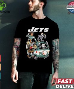 Official New York Jets NFL Horror Characters Movie Hippie Halloween Shirt