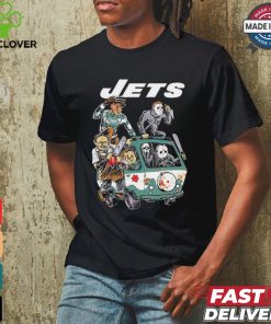 Official New York Jets NFL Horror Characters Movie Hippie Halloween Shirt