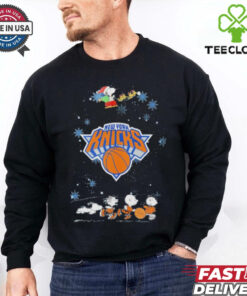 Official New York Knicks Snoopy Basketball Playtime Christmas Night Shirt