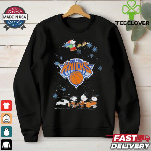 Official New York Knicks Snoopy Basketball Playtime Christmas Night Shirt