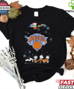 Official New York Knicks Snoopy Basketball Playtime Christmas Night Shirt