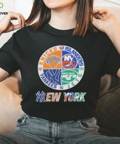 Official New York Yankees New York Jets NY Islanders NY Knicks Sports City Fan Proud T Shirt