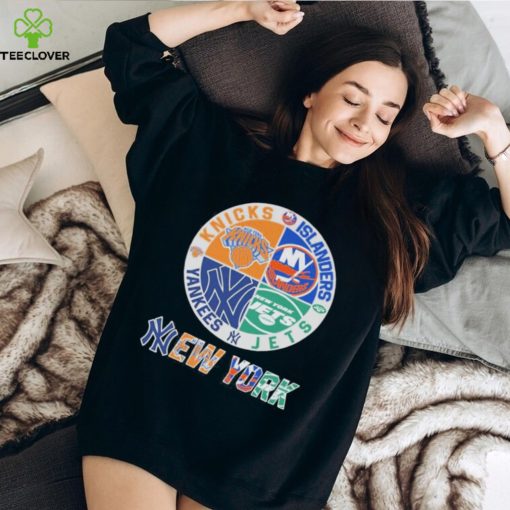 Official New York Yankees New York Jets NY Islanders NY Knicks Sports City Fan Proud T Shirt
