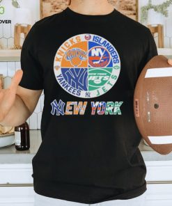 Official New York Yankees New York Jets NY Islanders NY Knicks Sports City Fan Proud T Shirt