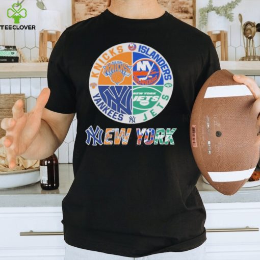 Official New York Yankees New York Jets NY Islanders NY Knicks Sports City Fan Proud T Shirt