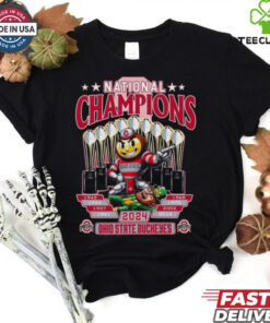 Official Nine Times National Champions 2024 Ohio State Buckeyes NCAA Mascot Shirt