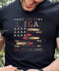 Official No One Is Illegal On Stolen Land Native American Gift USA flag Classic T Shirt