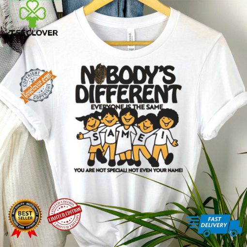 Official Nobody’s Different Everyone Is The Same by Renaissance Man t shirt