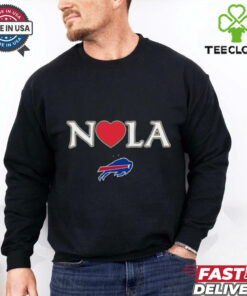 Official NOLA Strong Buffalo Bills Shirt featuring a design that combines Bills team pride with support for the NOLA community, perfect for Bills fans showing solidarity.
