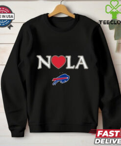 Official NOLA Strong Buffalo Bills Shirt featuring a design that combines Bills team pride with support for the NOLA community, perfect for Bills fans showing solidarity.