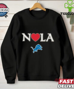 Official NOLA Strong Detroit Lions Shirt featuring a powerful design that combines team pride with support for the NOLA community, perfect for Lions fans showing solidarity.