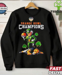 The **Official Notre Dame 2025 Orange Bowl Champions Shirt** celebrates Notre Dame’s victory in the prestigious Orange Bowl. Featuring bold graphics and championship details, this shirt is a must-have for Fighting Irish fans to commemorate the team's triumph in the 2025 season!