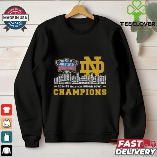 Official Notre Dame Fighting Irish 2024 25 Sugar Bowl Champions Celebrating T Shirts