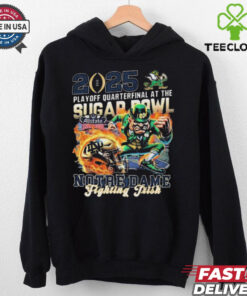 Official Notre Dame Fighting Irish 2025 Playoff Quarterfinal At The Sugar Bowl Allstate Mascot t shirt