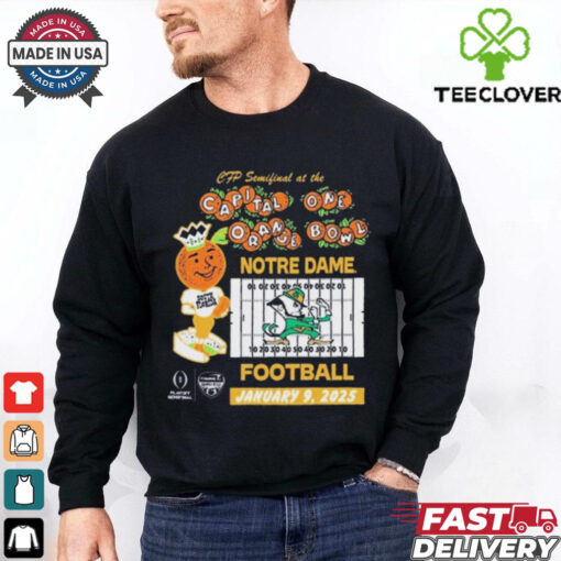 Official Notre Dame Fighting Irish CFP Semifinal At The 2025 Capital One Orange Bowl Bound Football Jan 9 t shirt