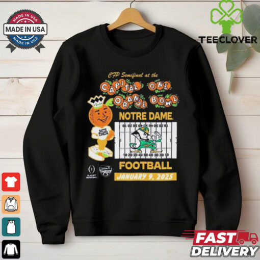 Official Notre Dame Fighting Irish CFP Semifinal At The 2025 Capital One Orange Bowl Bound Football Jan 9 t shirt