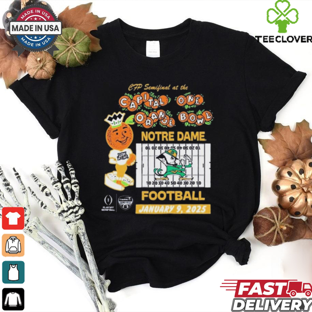 Official Notre Dame Fighting Irish CFP Semifinal At The 2025 Capital One Orange Bowl Bound Football Jan 9 t shirt Official Notre Dame Fighting Irish CFP Semifinal At The 2025 Capital One Orange Bowl Bound Football Jan 9 t shirt