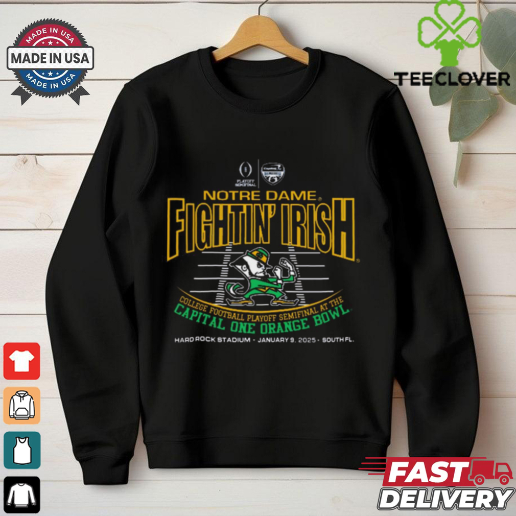 Official Notre Dame Fighting Irish CFP Semifinal At The Capital One Orange Bowl Hard Rock Stadium Jan 9 2025 South FL t shirt Official Notre Dame Fighting Irish CFP Semifinal At The Capital One Orange Bowl Hard Rock Stadium Jan 9 2025 South FL t shirt