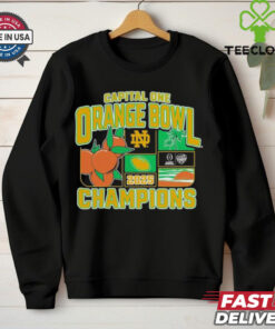 Official Notre Dame Fighting Irish College Football Playoff 2025 Orange Bowl Champions Victory Ahead T Shirts