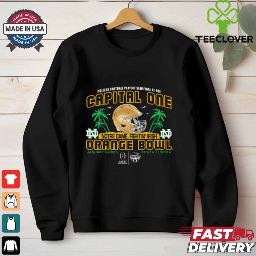 Official Notre Dame Fighting Irish College Football Playoff Semifinal At The Capital One Orange Bowl Jan 9 Art Deco Helmet t shirt Official Notre Dame Fighting Irish College Football Playoff Semifinal At The Capital One Orange Bowl Jan 9 Art Deco Helmet t shirt