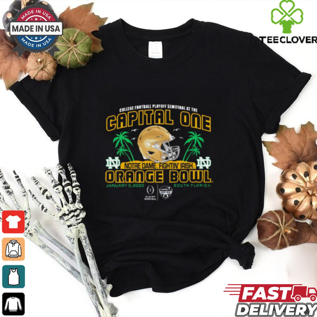 Official Notre Dame Fighting Irish College Football Playoff Semifinal At The Capital One Orange Bowl Jan 9 Art Deco Helmet t shirt Official Notre Dame Fighting Irish College Football Playoff Semifinal At The Capital One Orange Bowl Jan 9 Art Deco Helmet t shirt
