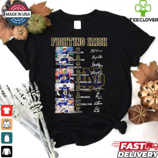 Official Notre Dame Fighting Irish Leonard Collins Watts Howard Cross III Jeremiyah Love Drayk Bowen Adon Shuler Michell Evans and Kiser Signatures shirt