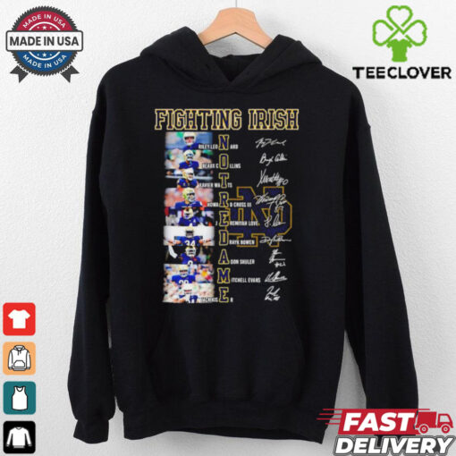 Official Notre Dame Fighting Irish Leonard Collins Watts Howard Cross III Jeremiyah Love Drayk Bowen Adon Shuler Michell Evans and Kiser Signatures shirt