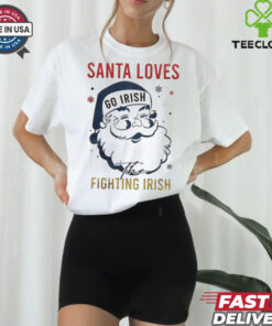Official Notre Dame Fighting Irish Santa Loves Fighting Irish Christmas Shirt