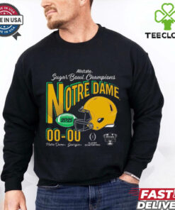 Official Notre Dame Fighting Irish Vs Georgia Bulldogs Playoff Quarterfinal 2025 Allstate Sugar Bowl Champions Football Score t shirt
