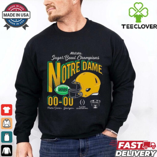Official Notre Dame Fighting Irish Vs Georgia Bulldogs Playoff Quarterfinal 2025 Allstate Sugar Bowl Champions Football Score t shirt