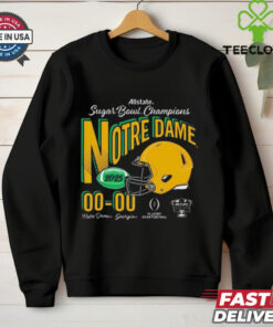 Official Notre Dame Fighting Irish Vs Georgia Bulldogs Playoff Quarterfinal 2025 Allstate Sugar Bowl Champions Football Score t shirt