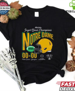 Official Notre Dame Fighting Irish Vs Georgia Bulldogs Playoff Quarterfinal 2025 Allstate Sugar Bowl Champions Football Score t shirt