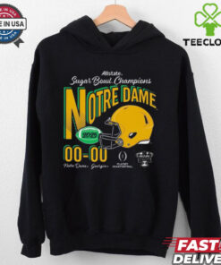 Official Notre Dame Fighting Irish Vs Georgia Bulldogs Playoff Quarterfinal 2025 Allstate Sugar Bowl Champions Football Score t shirt