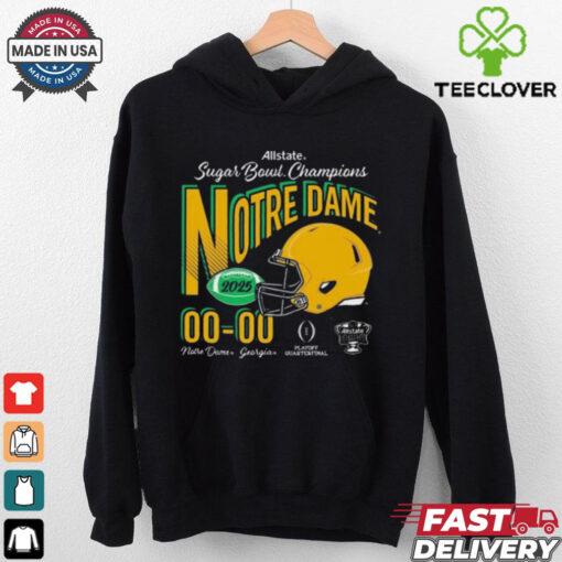 Official Notre Dame Fighting Irish Vs Georgia Bulldogs Playoff Quarterfinal 2025 Allstate Sugar Bowl Champions Football Score t shirt